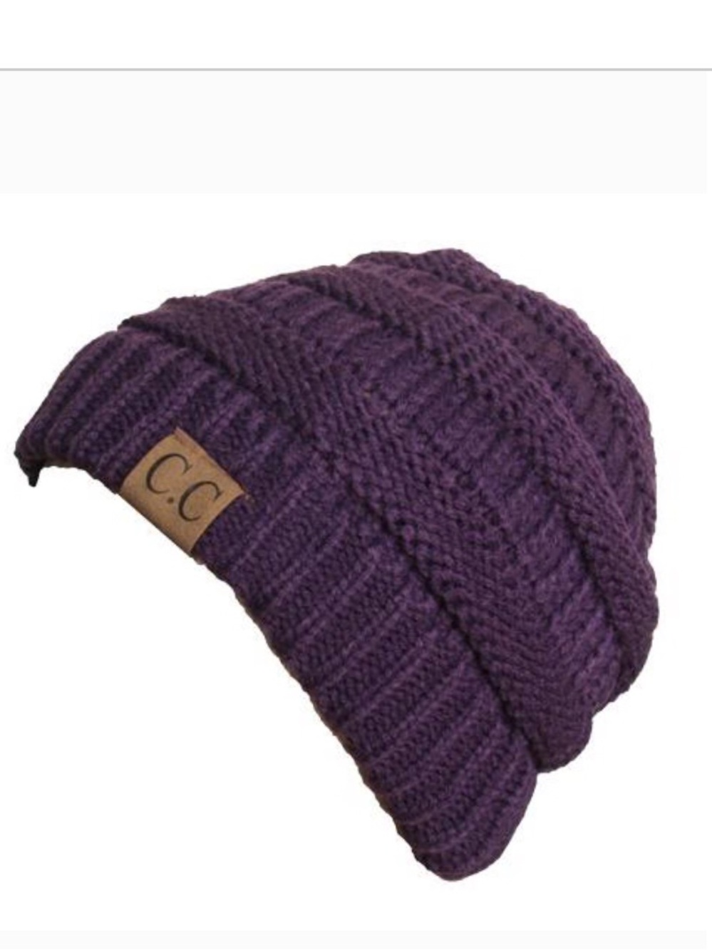 NWT!  C.C Deep Purple Ribbed Beanie